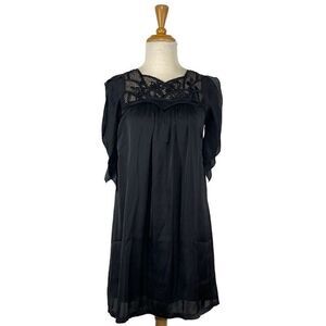 By Deep Los Angeles S Black Satin Dress Lace Goth Y2K Witch Halloween Cosplay